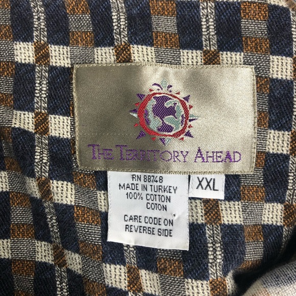 Vintage The Territory Ahead XXL Button Up Shirt Plaid Heavyweight 80s 90s Retro - Picture 10 of 11